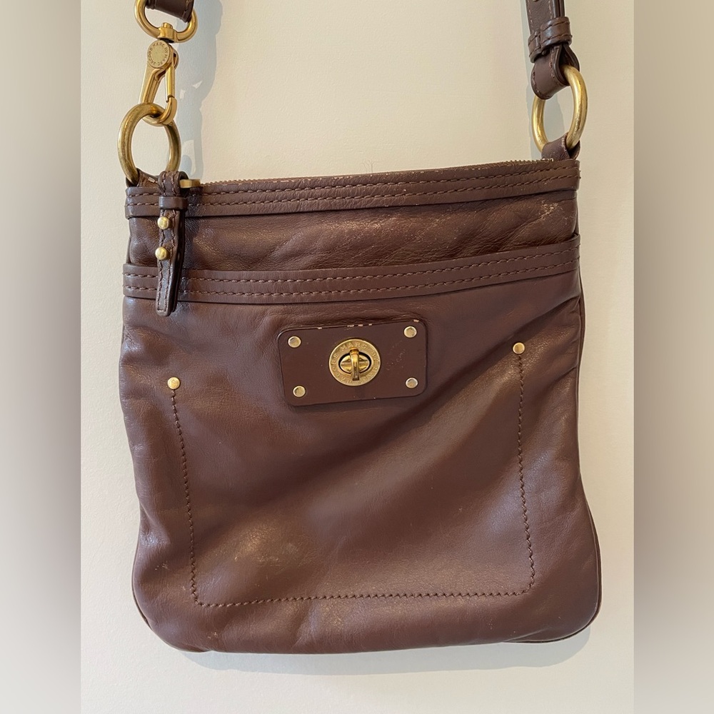Marc By Marc Jacobs Brown Crossbody Bag with Gold Hardware